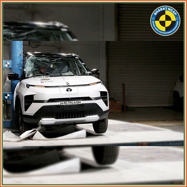 Tata Punch EV secures 5 stars in Bharat NCAP crash test. India's safest car.